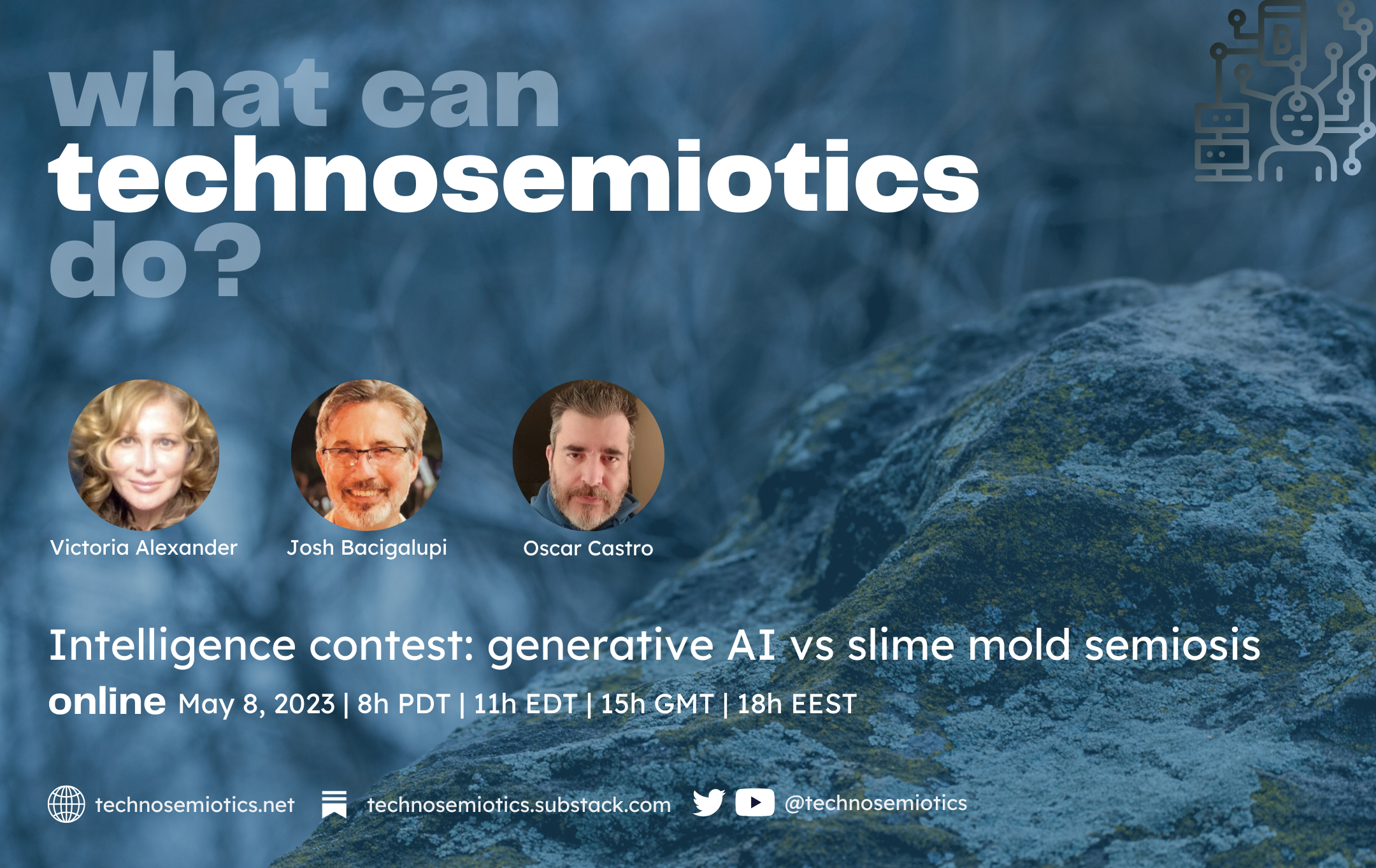Intelligence contest: generative AI vs slime mold semiosis