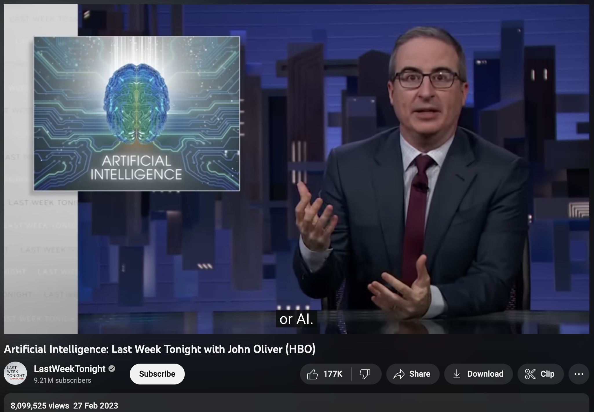 John Oliver on ChatGPT and other AI apps